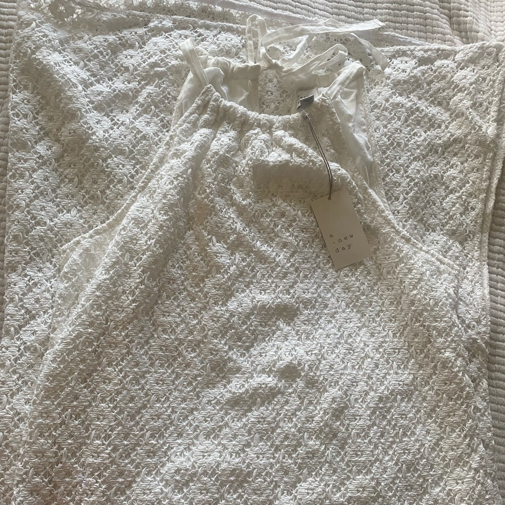 White crocheted dress. New with tags